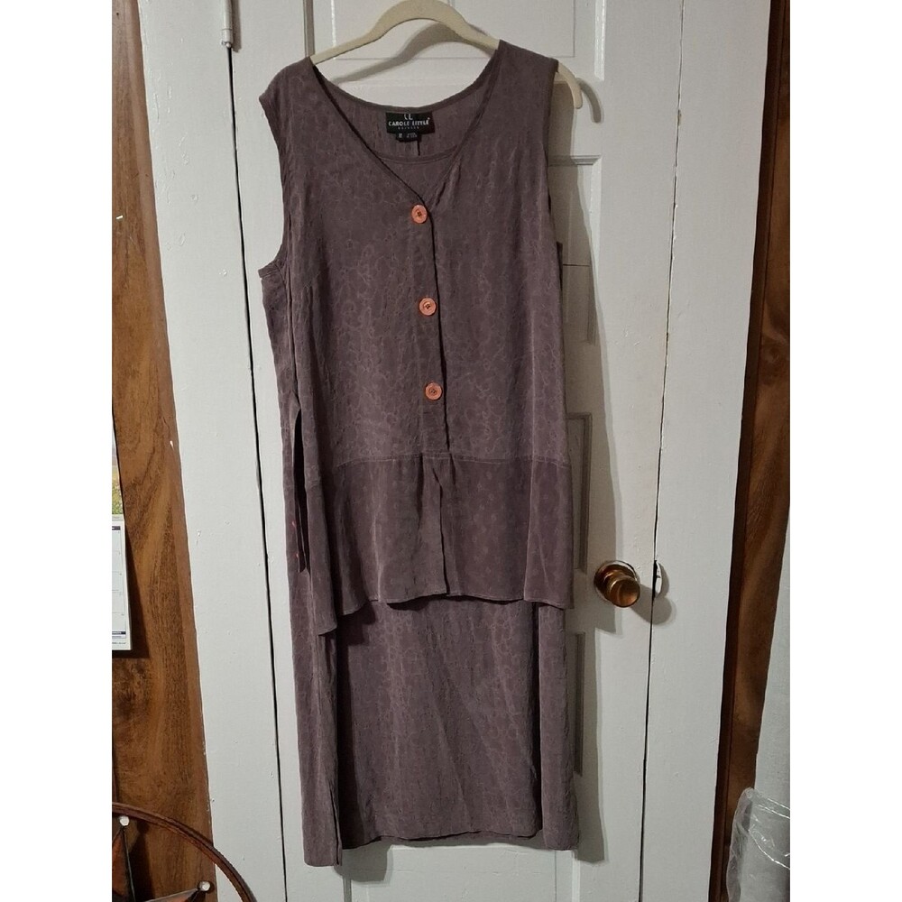 Carole Little Sleeveless High-Low Dress in Mauve (Mis152)